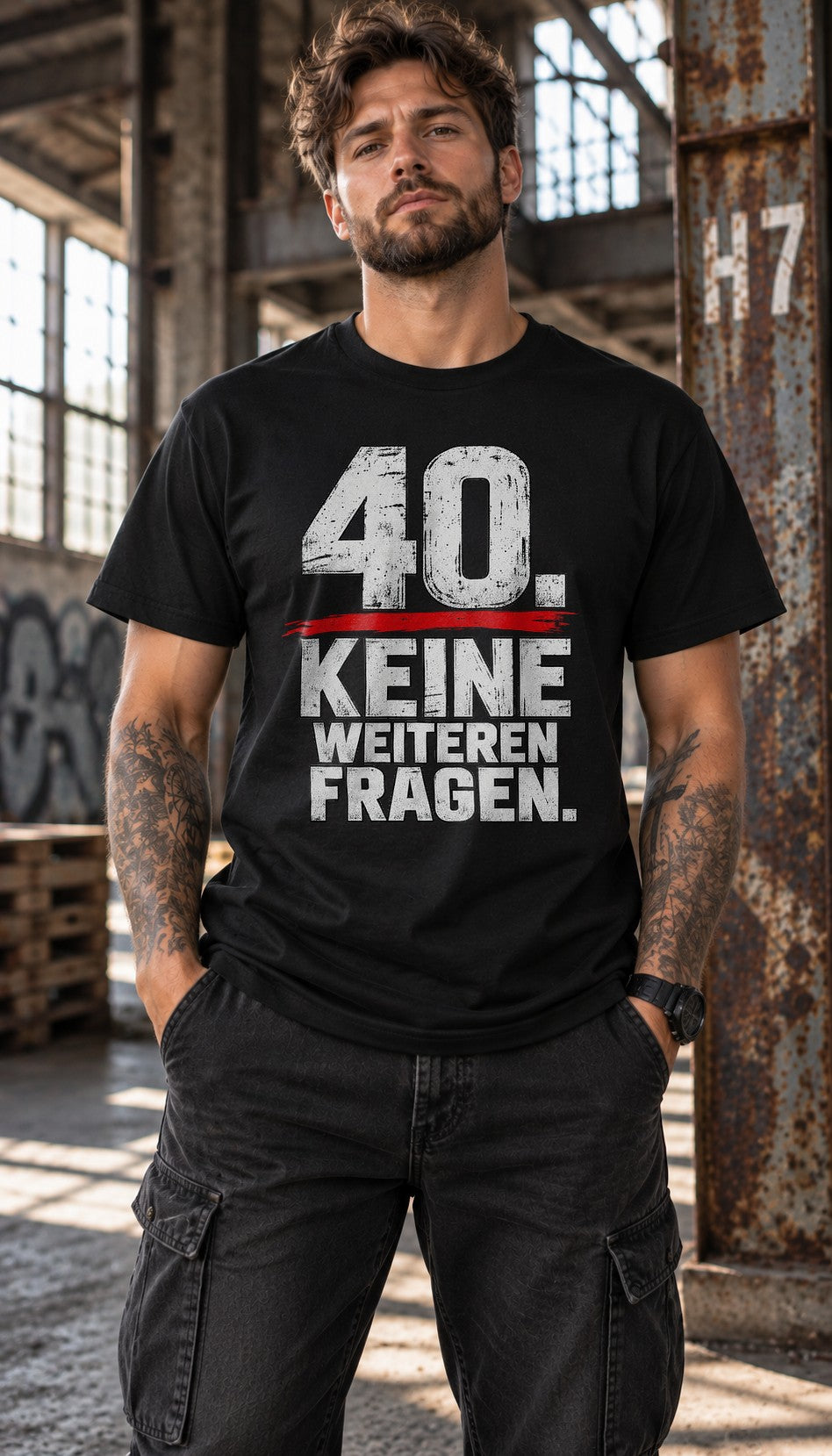 40 No más preguntas Camiseta para hombre, camiseta divertida de 40 cumpleaños, regalo para el cuadragésimo, camiseta divertida con mensaje