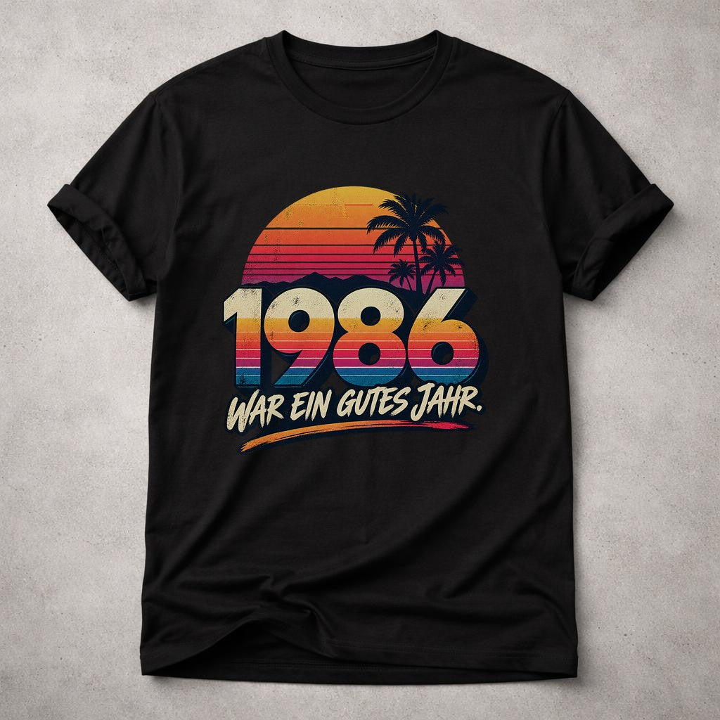 1986 war ein gutes Jahr T-Shirt Herren Damen, Retro Geburtstag Shirt 39 40 Jahre, Vintage 80er Geschenk