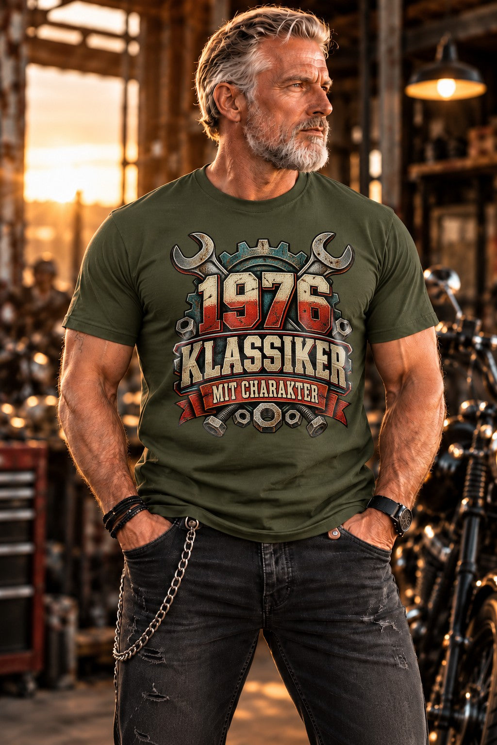 1976 Klassiker mit Charakter T-Shirt, Vintage Schrauber Geburtstag Shirt, Mechaniker Geschenk Herren Damen