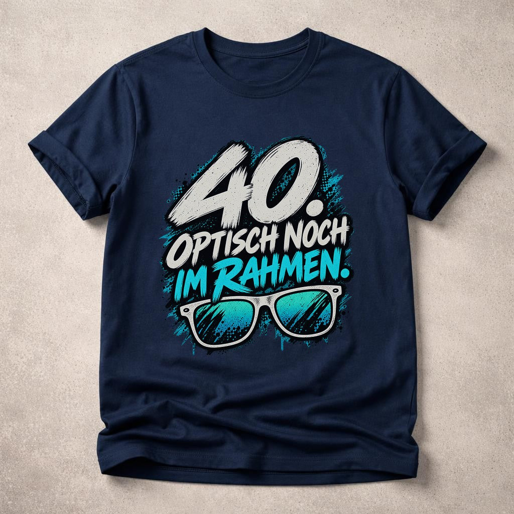 40. Aún guapo dentro de lo normal Camiseta divertida para hombre, Camiseta de 40 cumpleaños, Camiseta con gafas y frase, Regalo para el cuadragésimo cumpleaños