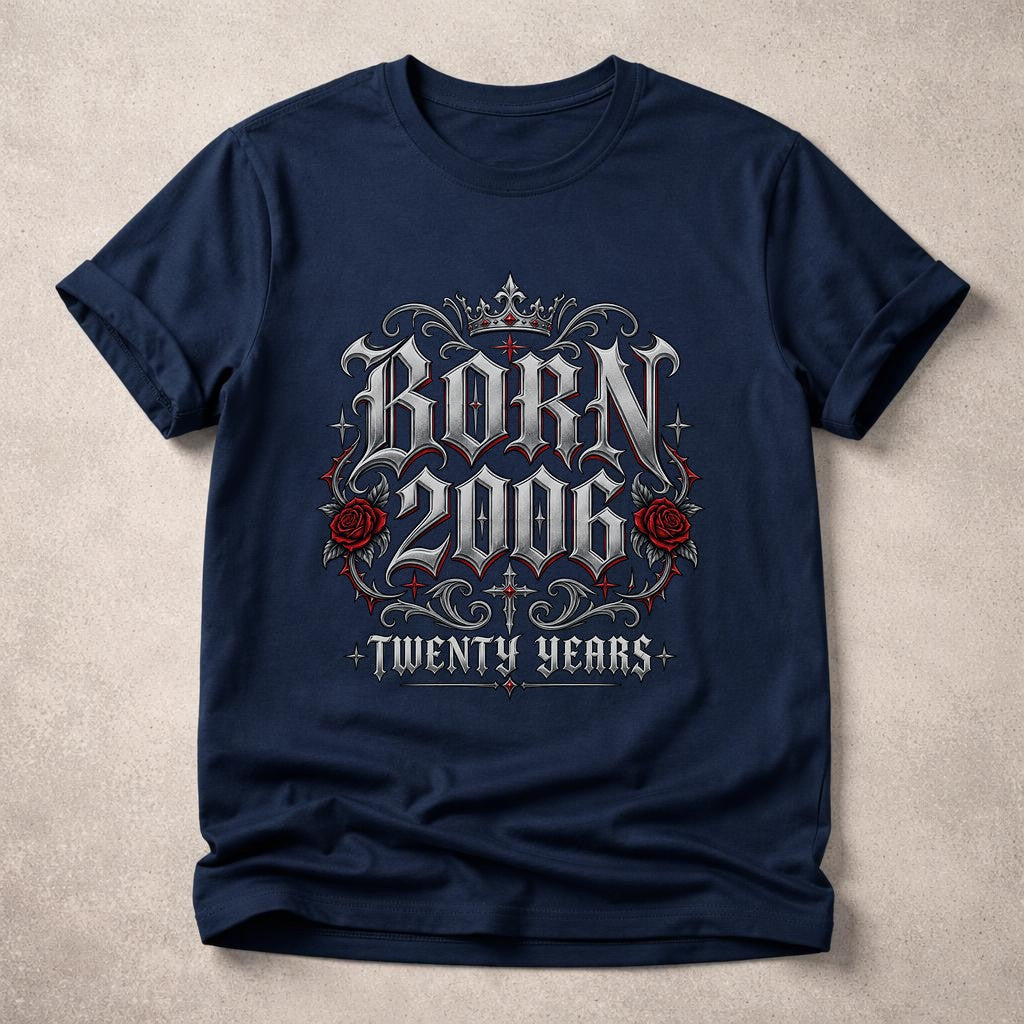 Personalisiertes Geburtstag T-Shirt mit Wunschjahr Gothic Vintage Shirt Herren Damen Geschenk individuell