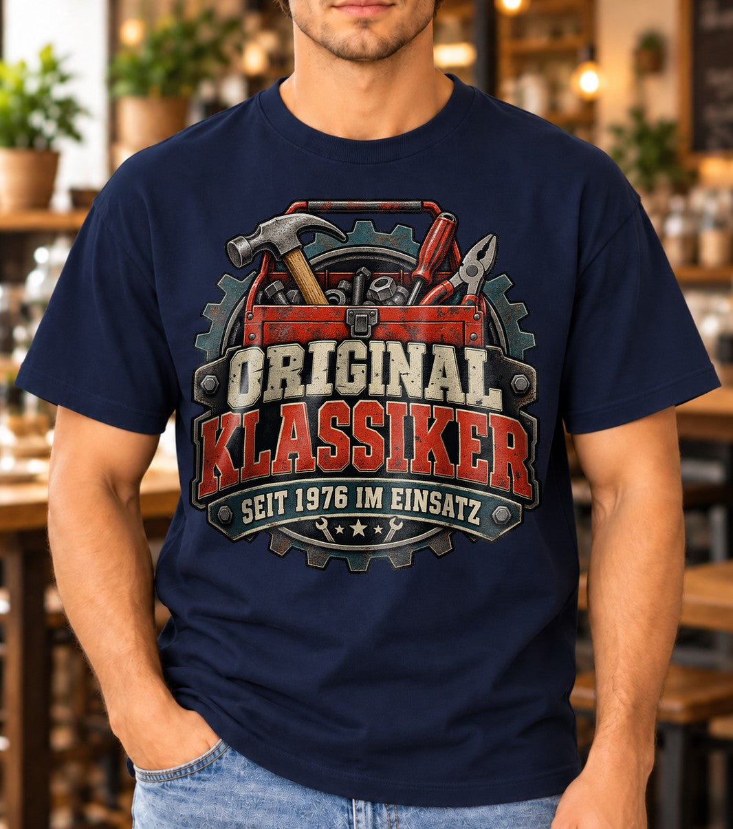 Original Klassiker seit 1976 im Einsatz T-Shirt Herren, Geburtstag 1976 Geschenk, Werkzeug Retro Shirt, Jahrgang Klassiker