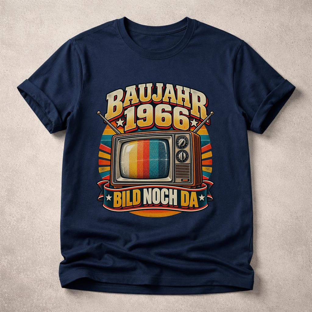 Año de construcción 1966 imagen aún disponible camiseta retro para hombre televisor vintage cumpleaños 59 regalo para hombres camiseta divertida de culto