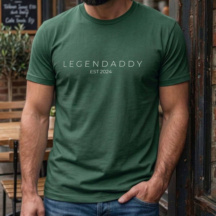 Camiseta personalizada "LEGENDADDY" – El regalo perfecto para padres (futuros padres) | Año deseado estimado [Tu año]