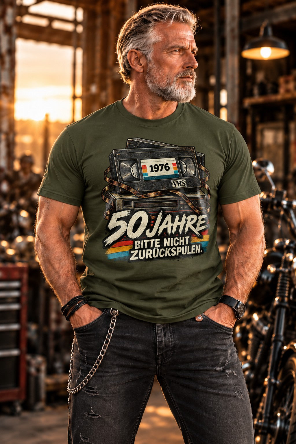 50 Jahre Bitte Nicht Zurückspulen T-Shirt 1976 VHS Retro Geburtstag Geschenk Herren Damen Vintage