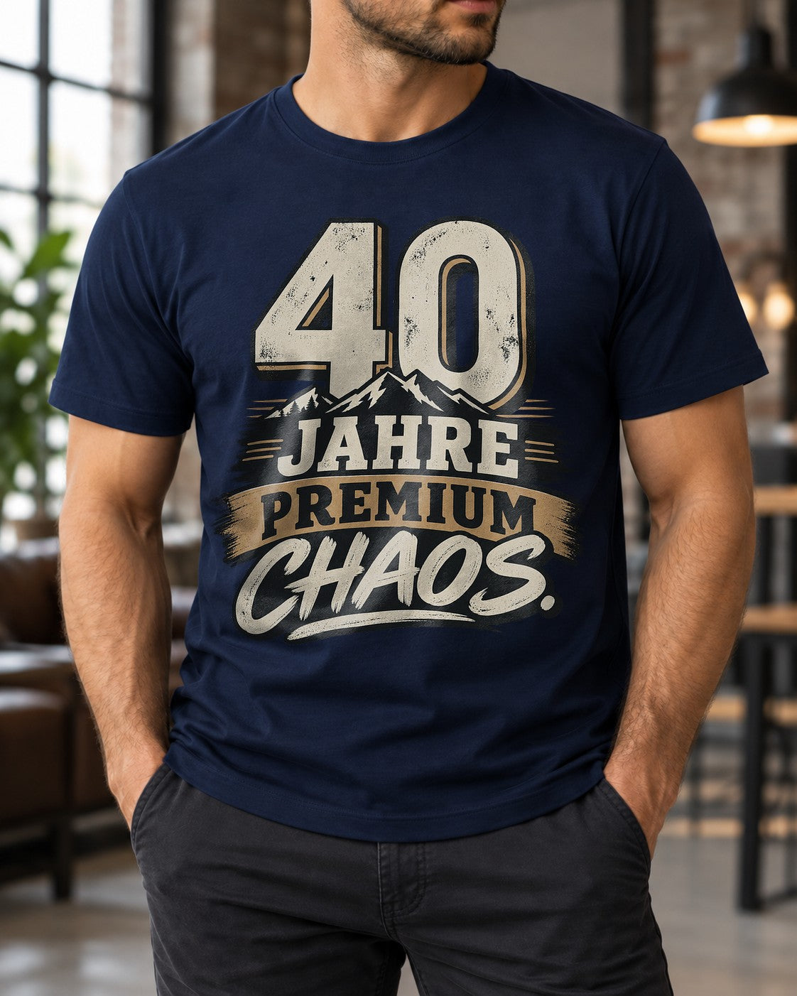 Camiseta Premium «40 años de caos» para hombre, divertida camiseta de 40.º cumpleaños, regalo para el cuadragésimo aniversario, camiseta vintage con mensaje