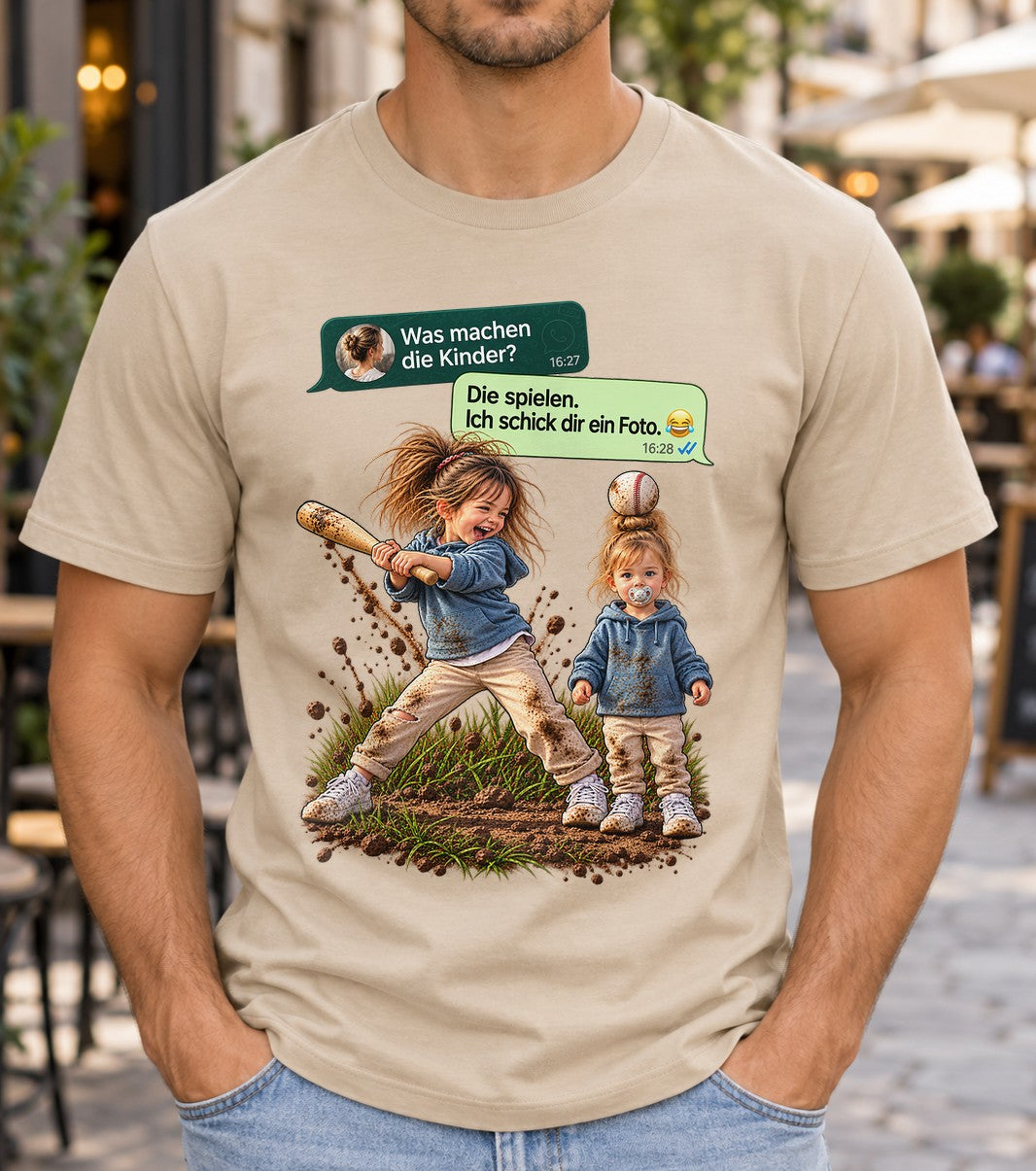 Papa T-Shirt lustig Kinder spielen Ich schick dir ein Foto Shirt, Geschenk für Papa, Papa Humor T-Shirt Damen