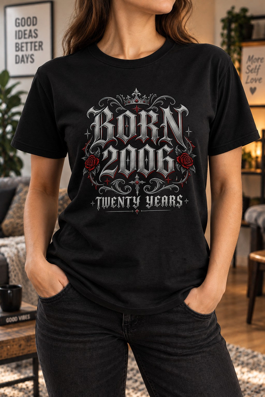 Camiseta de cumpleaños personalizada con el año que elijas, estilo gótico vintage, para hombre y mujer, regalo personalizado
