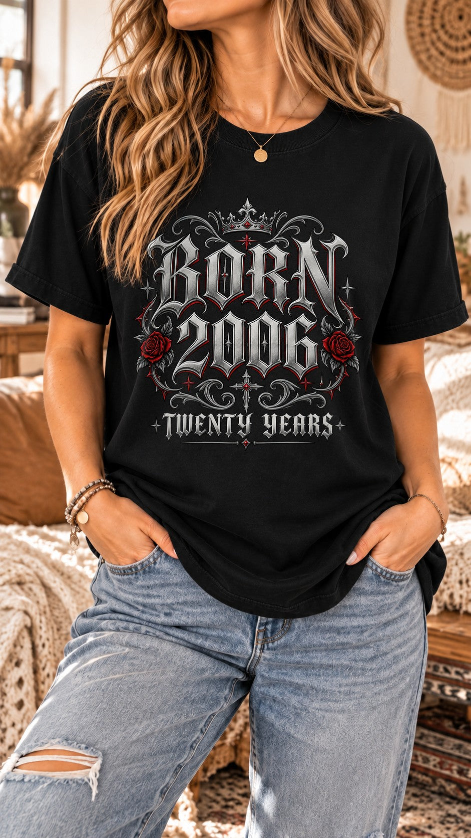 Camiseta de cumpleaños personalizada con el año que elijas, estilo gótico vintage, para hombre y mujer, regalo personalizado