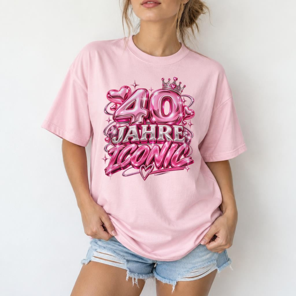 Camiseta de cumpleaños personalizada para mujer, camiseta de cumpleaños con edad, top rosa glam para fiesta personalizado