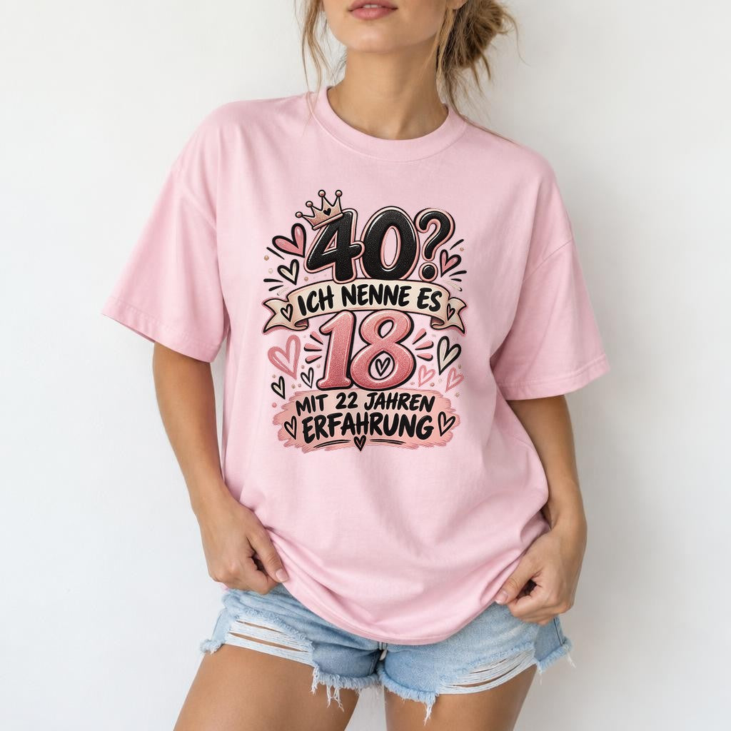 Personalisiert Geburtstags T-Shirt Damen Alter frei wählbar lustig, Birthday Shirt individuell Geschenk Frau