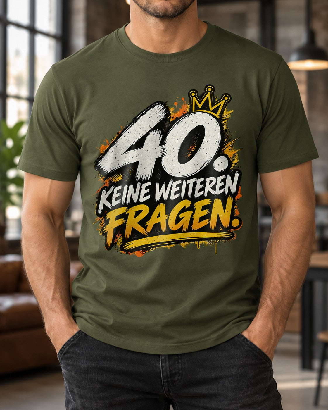 Camiseta divertida de 40.º cumpleaños para hombre, camiseta de «40, no hagas más preguntas», regalo de cumpleaños para hombre, camiseta divertida con mensaje