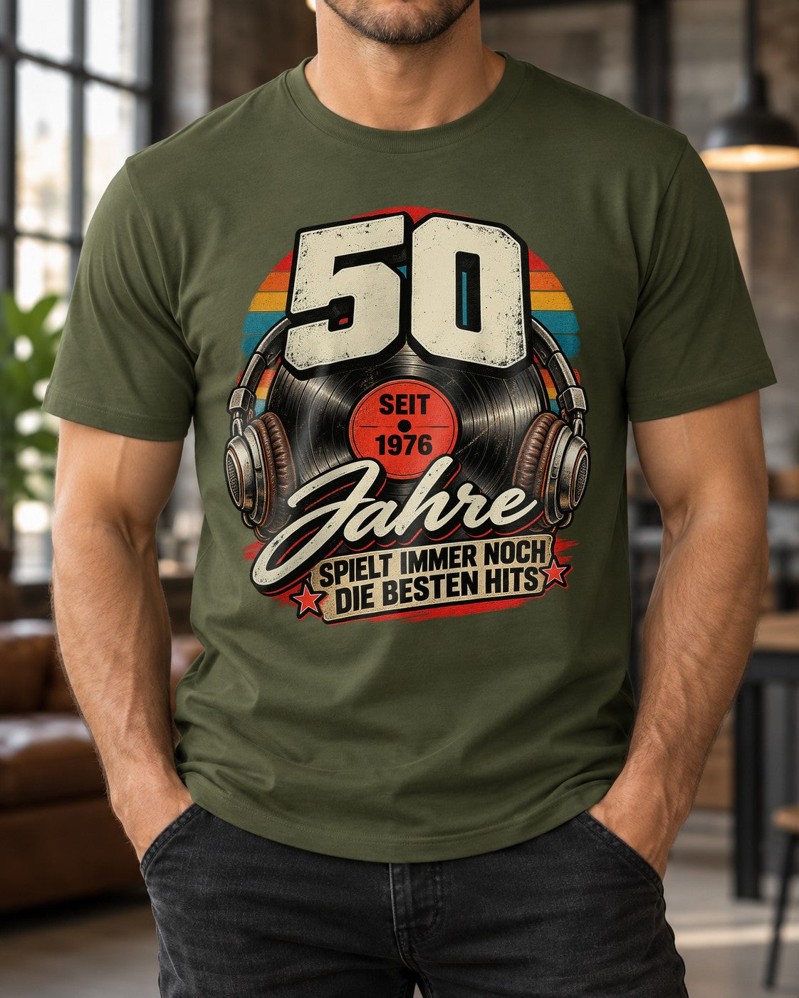 50 Seit 1976 Jahre Spielt Immer Noch Die Besten Hits T-Shirt, 50. Geburtstag Retro Shirt Herren Geschenk