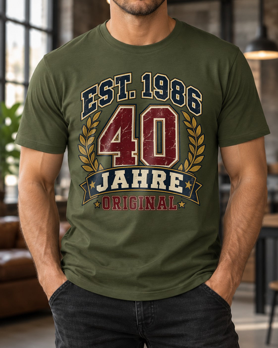 40 Jahre Original T-Shirt EST. 1986 Vintage Geburtstag Herren Geschenk 40. Geburtstag Retro Jubiläum Shirt