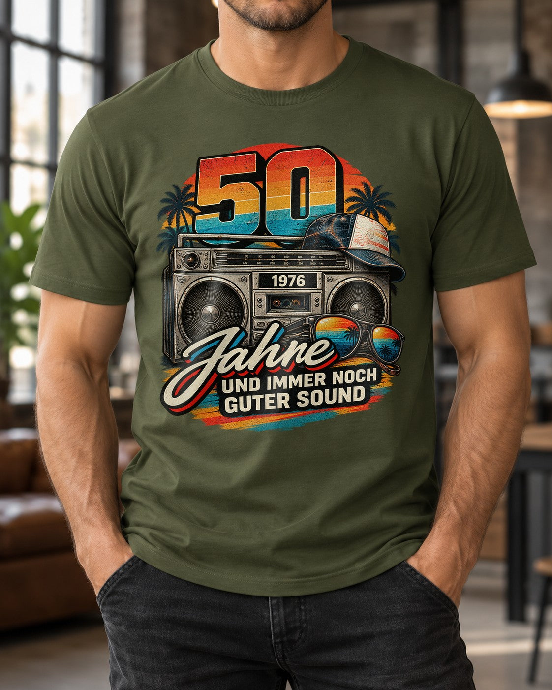 50 Jahre und immer noch guter Sound T-Shirt 1976 Geburtstag Retro Vintage Geschenk Herren Damen