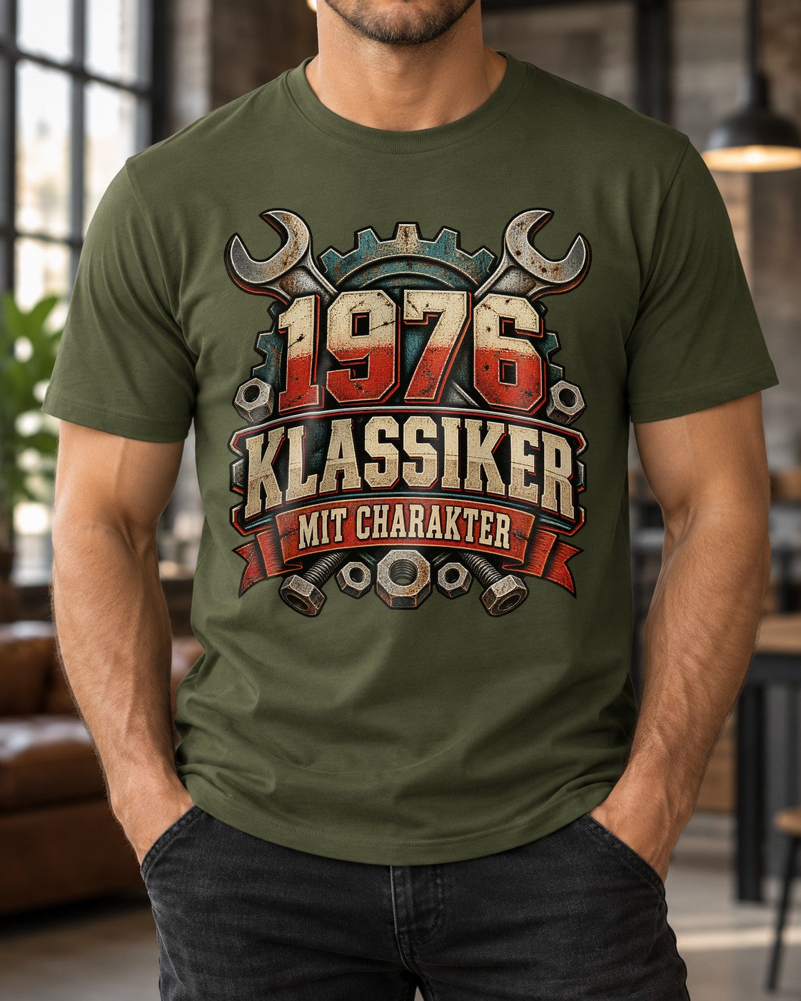 1976 Klassiker mit Charakter T-Shirt, Vintage Schrauber Geburtstag Shirt, Mechaniker Geschenk Herren Damen