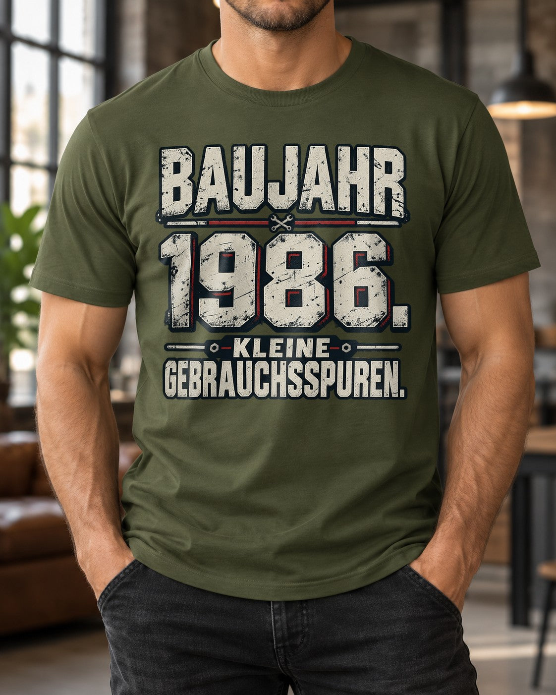 Baujahr 1986 Kleine Gebrauchsspuren T-Shirt Herren Vintage Geburtstag Geschenk 39 Jahre Jahrgang 1986 Fun Shirt