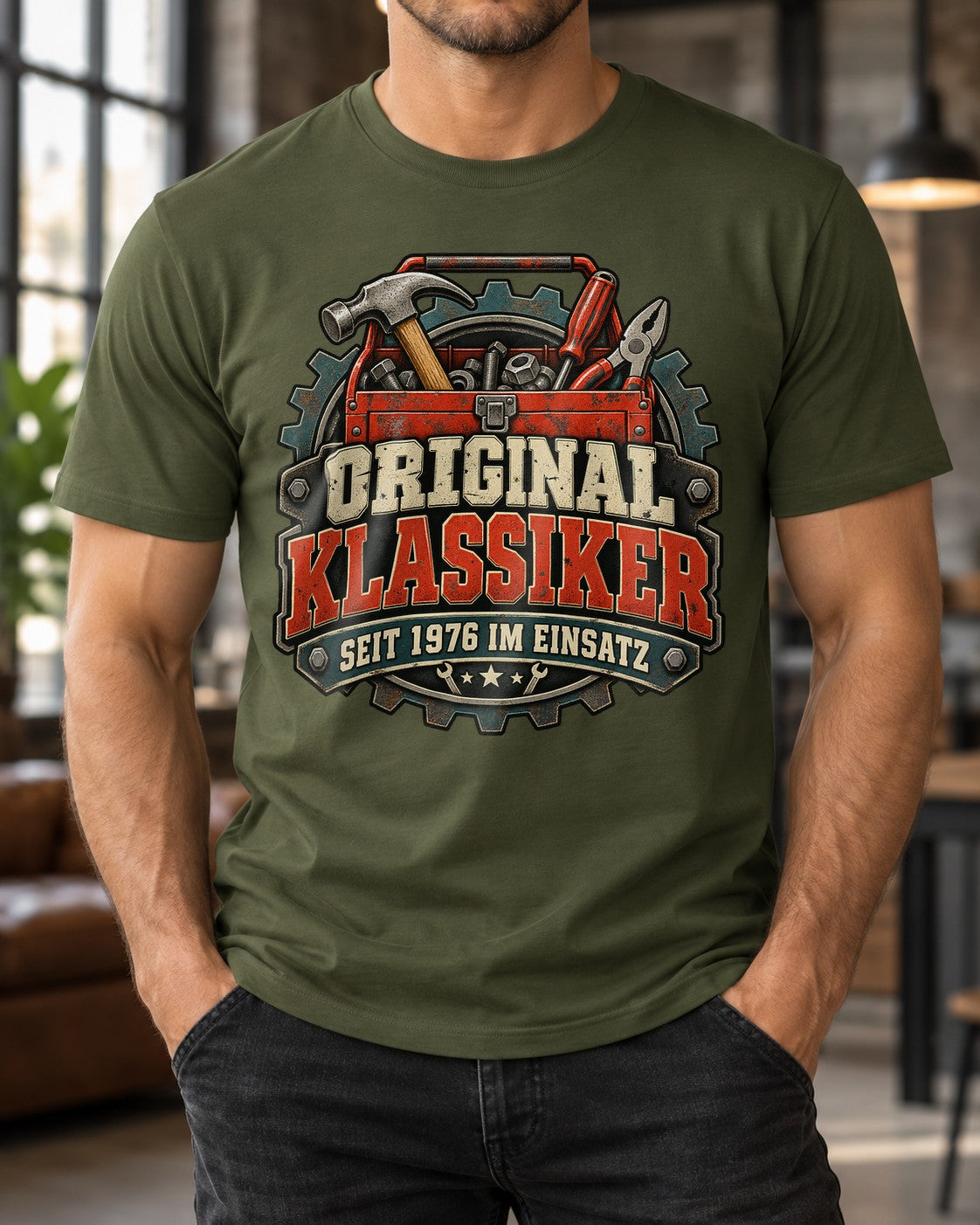 Original Klassiker seit 1976 im Einsatz T-Shirt Herren, Geburtstag 1976 Geschenk, Werkzeug Retro Shirt, Jahrgang Klassiker