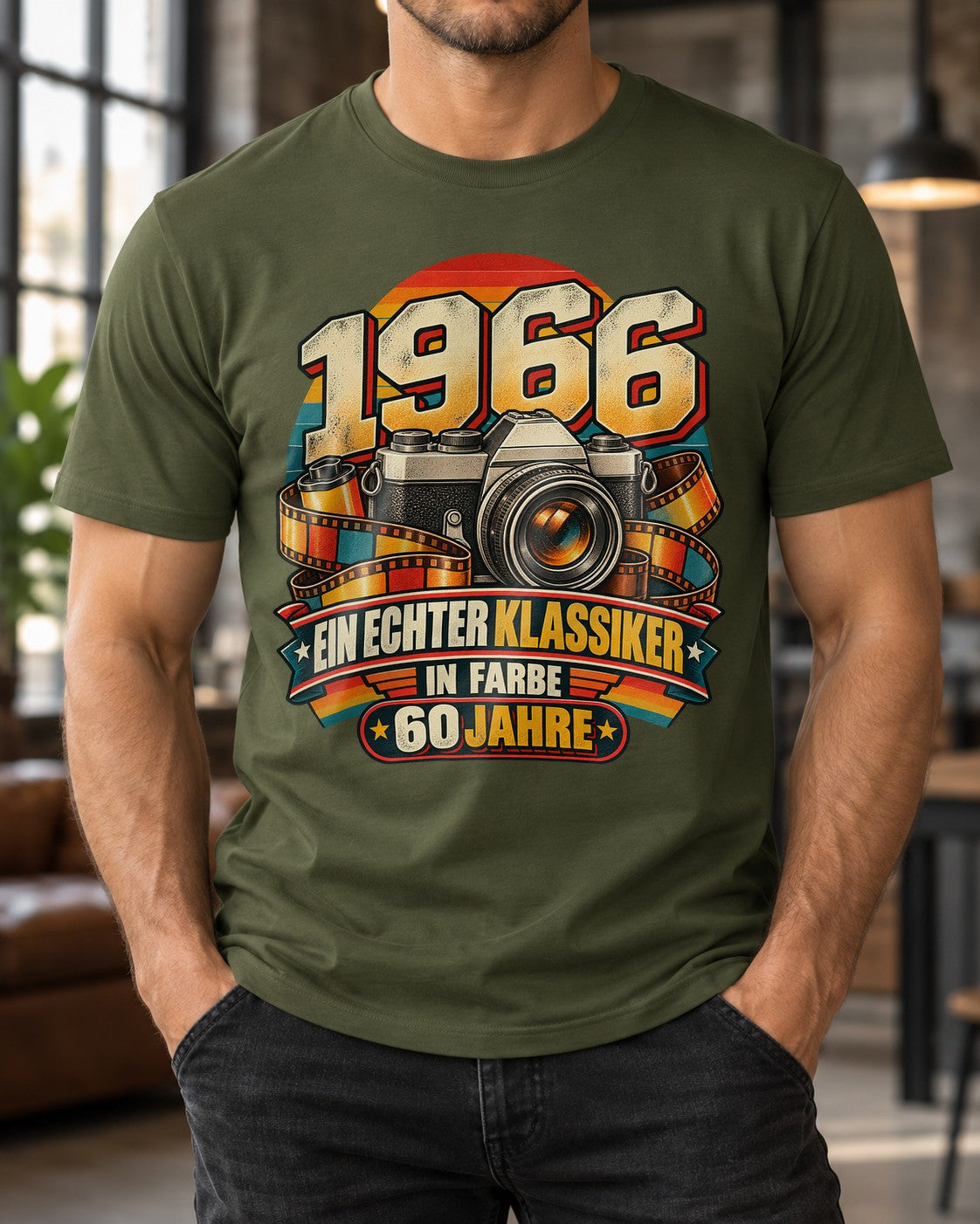 1966 Ein echter Klassiker in Farbe 60 Jahre T-Shirt, Geburtstag Shirt Herren, Vintage Kamera Retro Geschenk