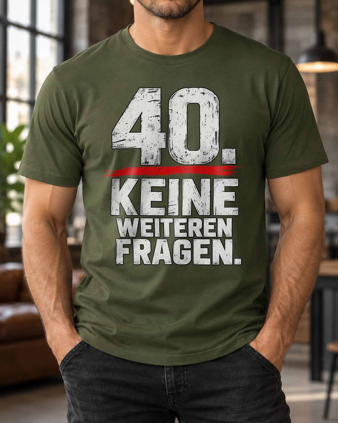 40 No más preguntas Camiseta para hombre, camiseta divertida de 40 cumpleaños, regalo para el cuadragésimo, camiseta divertida con mensaje