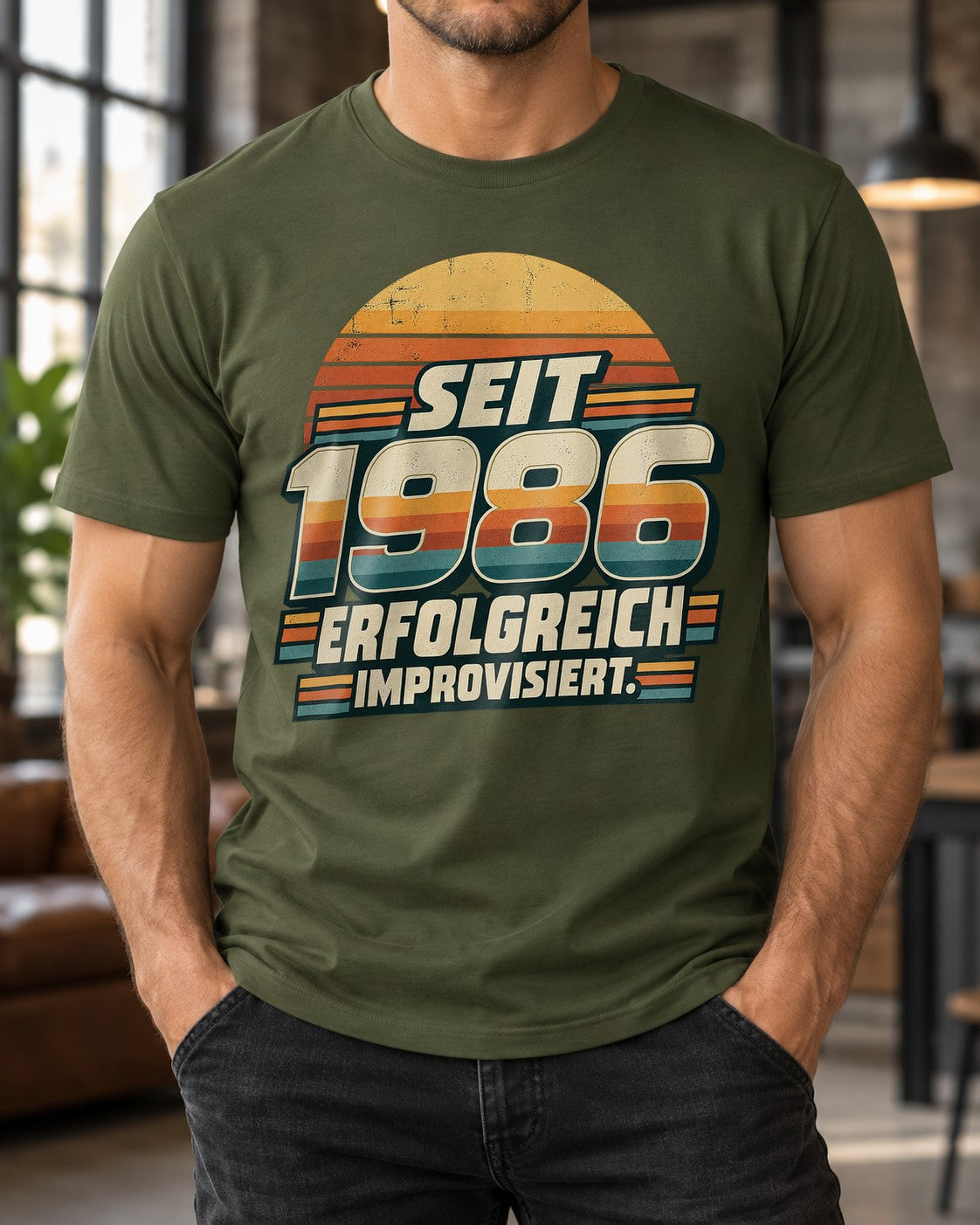 Seit 1986 erfolgreich improvisiert T-Shirt Herren Retro Geburtstag Shirt Jahrgang 1986 Vintage Geschenk 39. Geburtstag