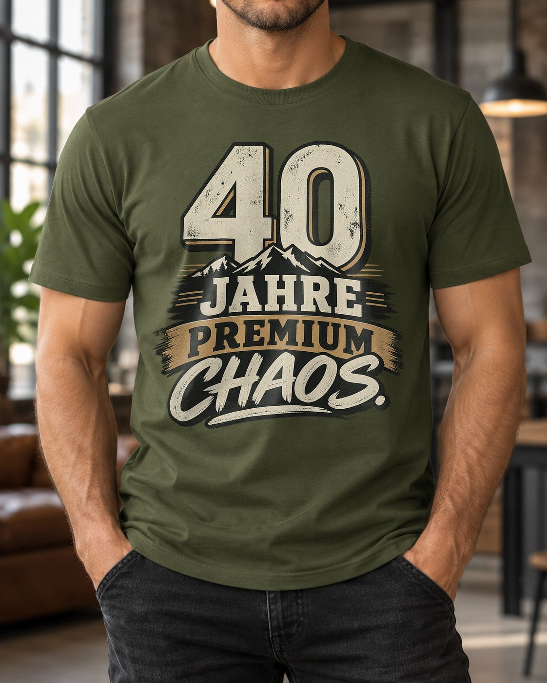 Camiseta Premium «40 años de caos» para hombre, divertida camiseta de 40.º cumpleaños, regalo para el cuadragésimo aniversario, camiseta vintage con mensaje