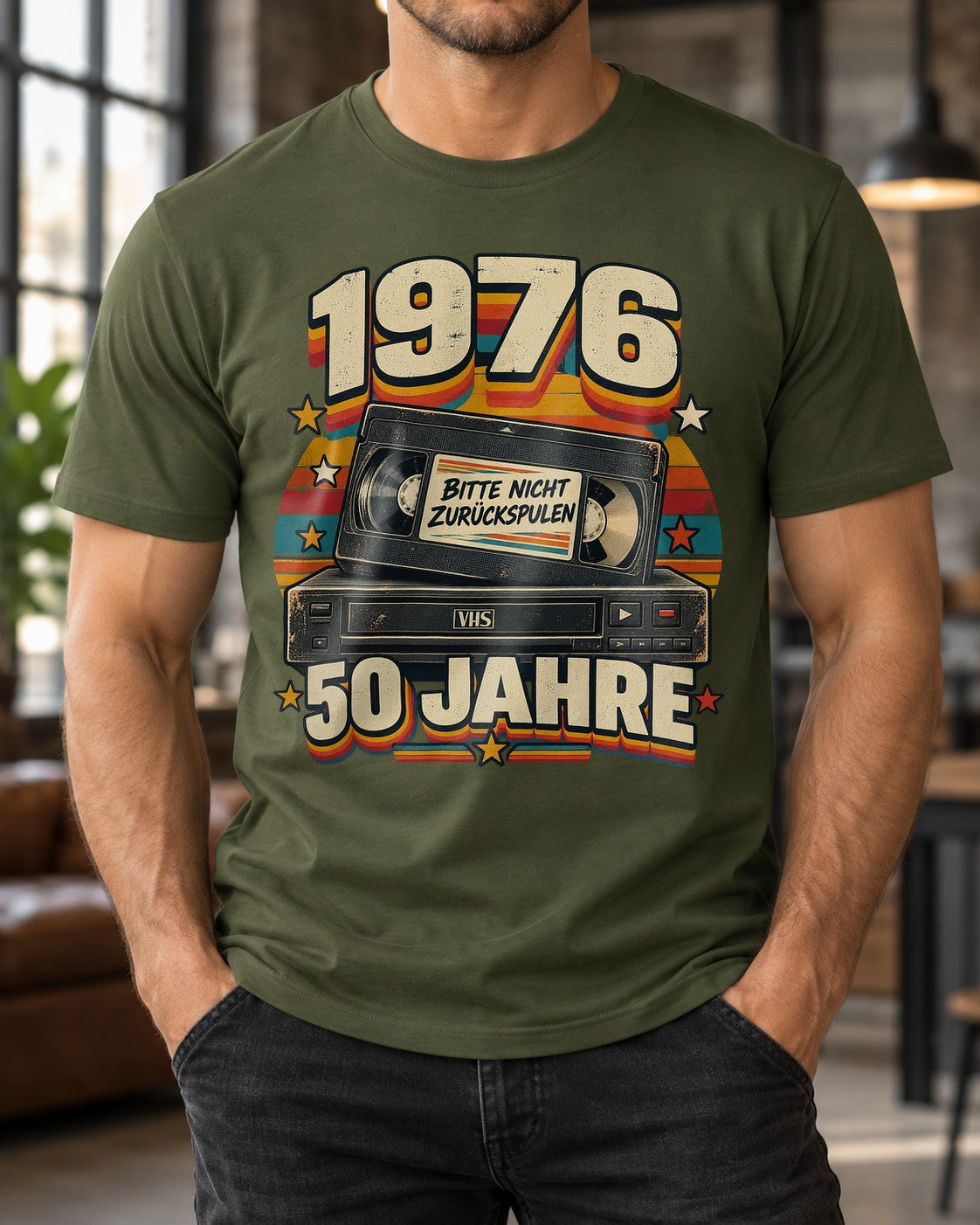1976 50 Jahre T-Shirt Vintage VHS Geburtstag Bitte Nicht Zurückspulen Retro Geschenk zum 50. Geburtstag Damen Herren