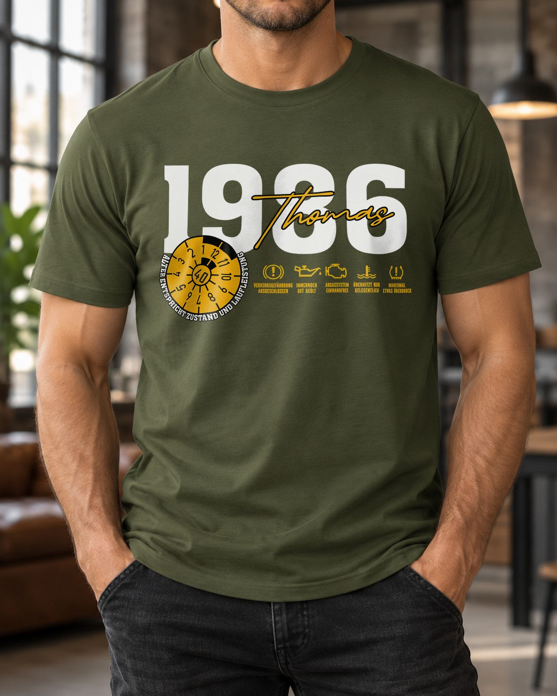 Personalisiertes Geburtstag T-Shirt mit Wunschjahr & Alter, Lustiges Vintage Männer Shirt