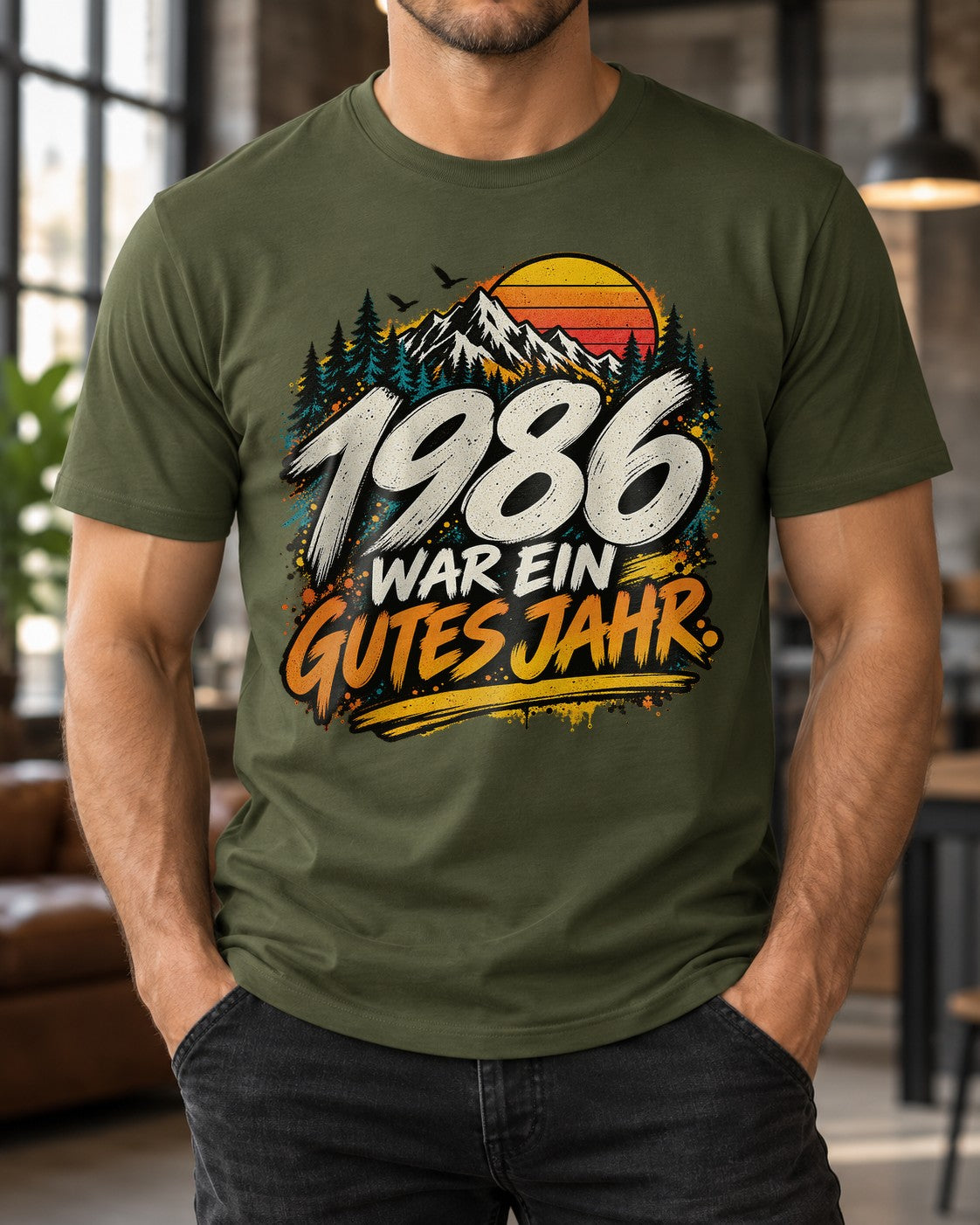 1986 war ein gutes Jahr T-Shirt Herren Retro Vintage Geburtstag 39 Geschenk Jahrgang 1986 Bergmotiv Funshirt