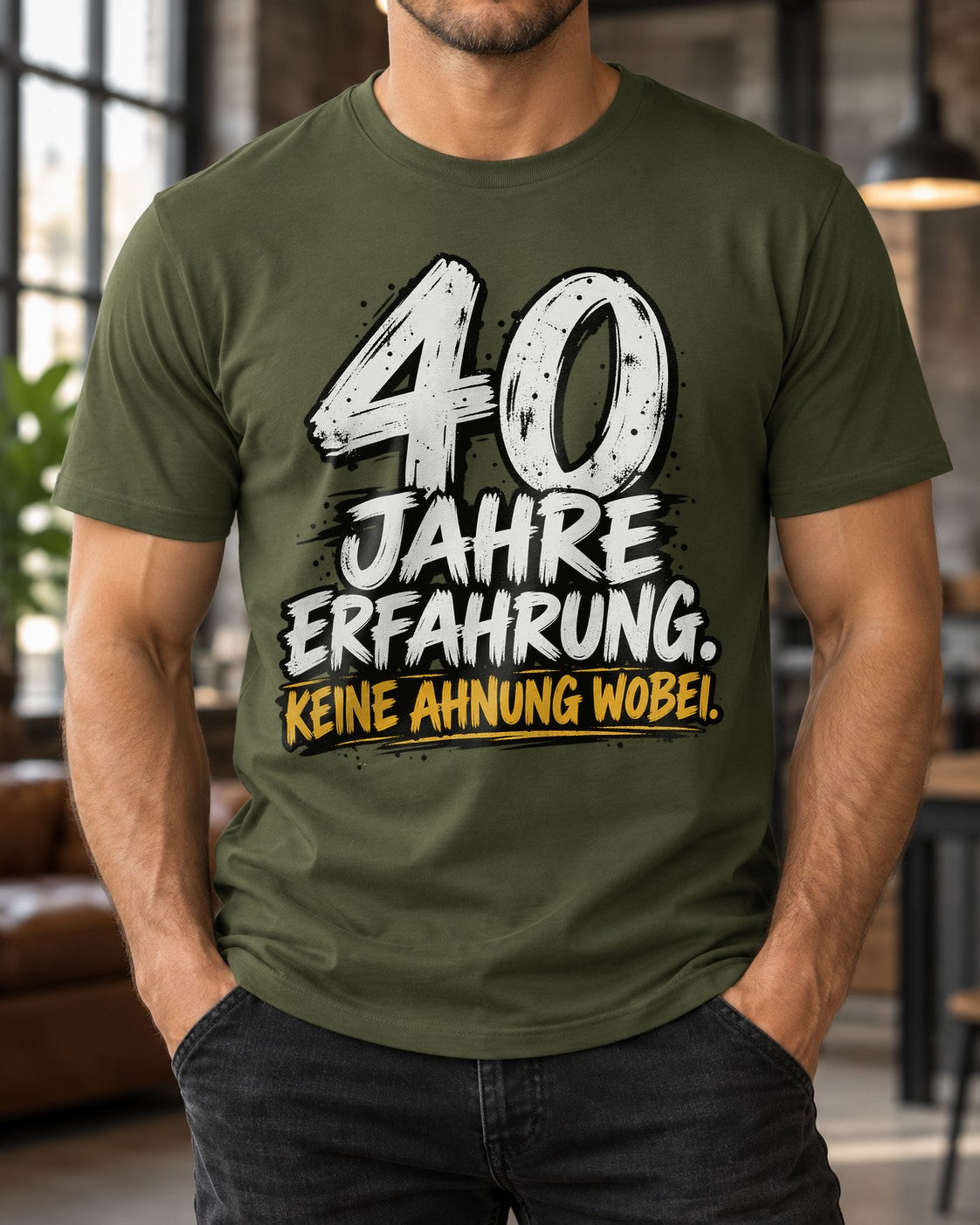 40 años de experiencia No tengo ni idea De qué Camiseta de hombre Divertida Cumpleaños 40 Regalo para hombres Camiseta con frase Negra