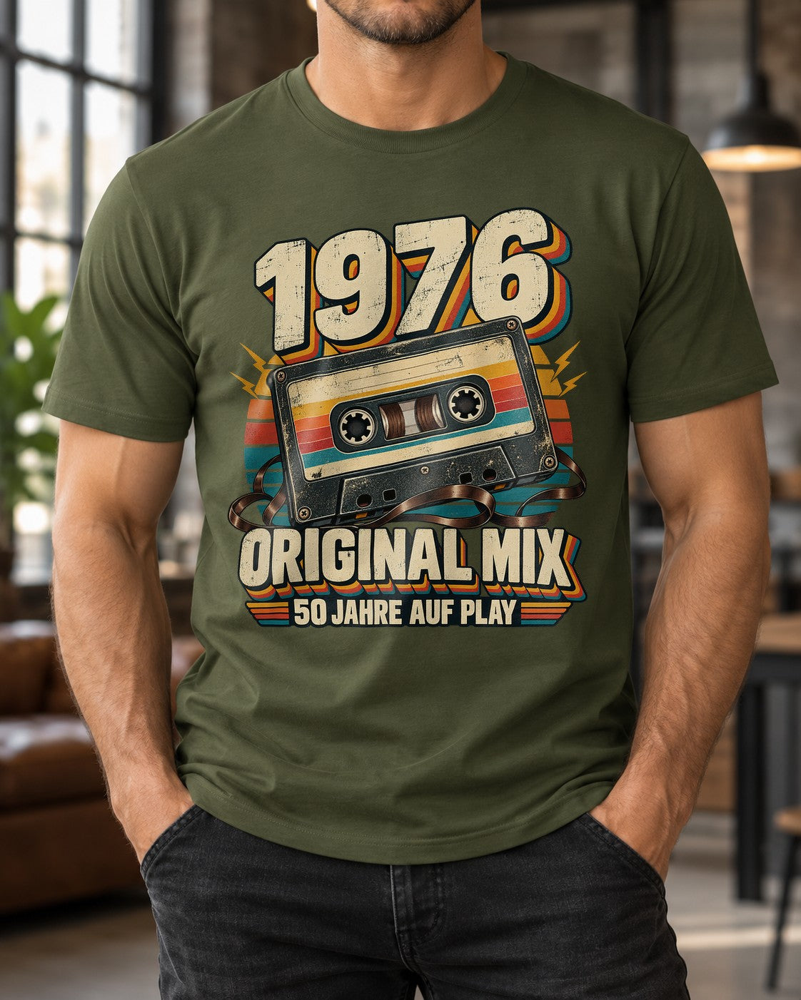 1976 Original Mix T-Shirt, 50 Jahre Auf Play Shirt, Vintage Kassette Geburtstag, Retro 70er Geschenk zum 50.