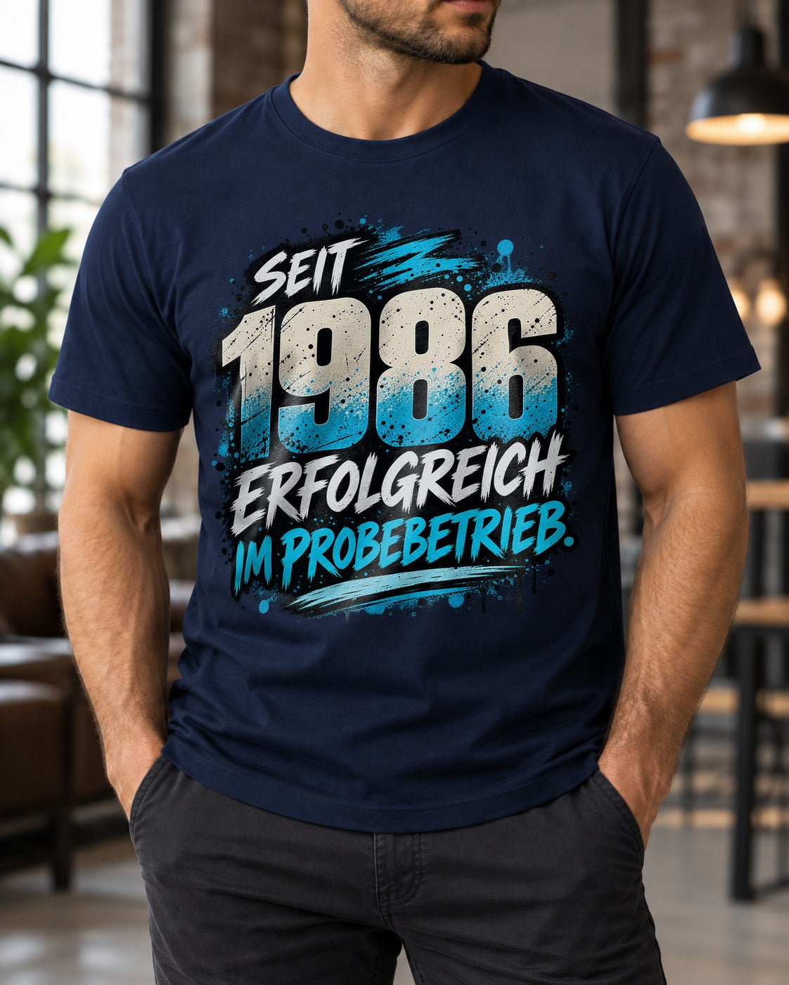 Seit 1986 erfolgreich im Probebetrieb T-Shirt Herren, 39 Geburtstag Shirt lustig, Jahrgang 1986 Geschenk Mann