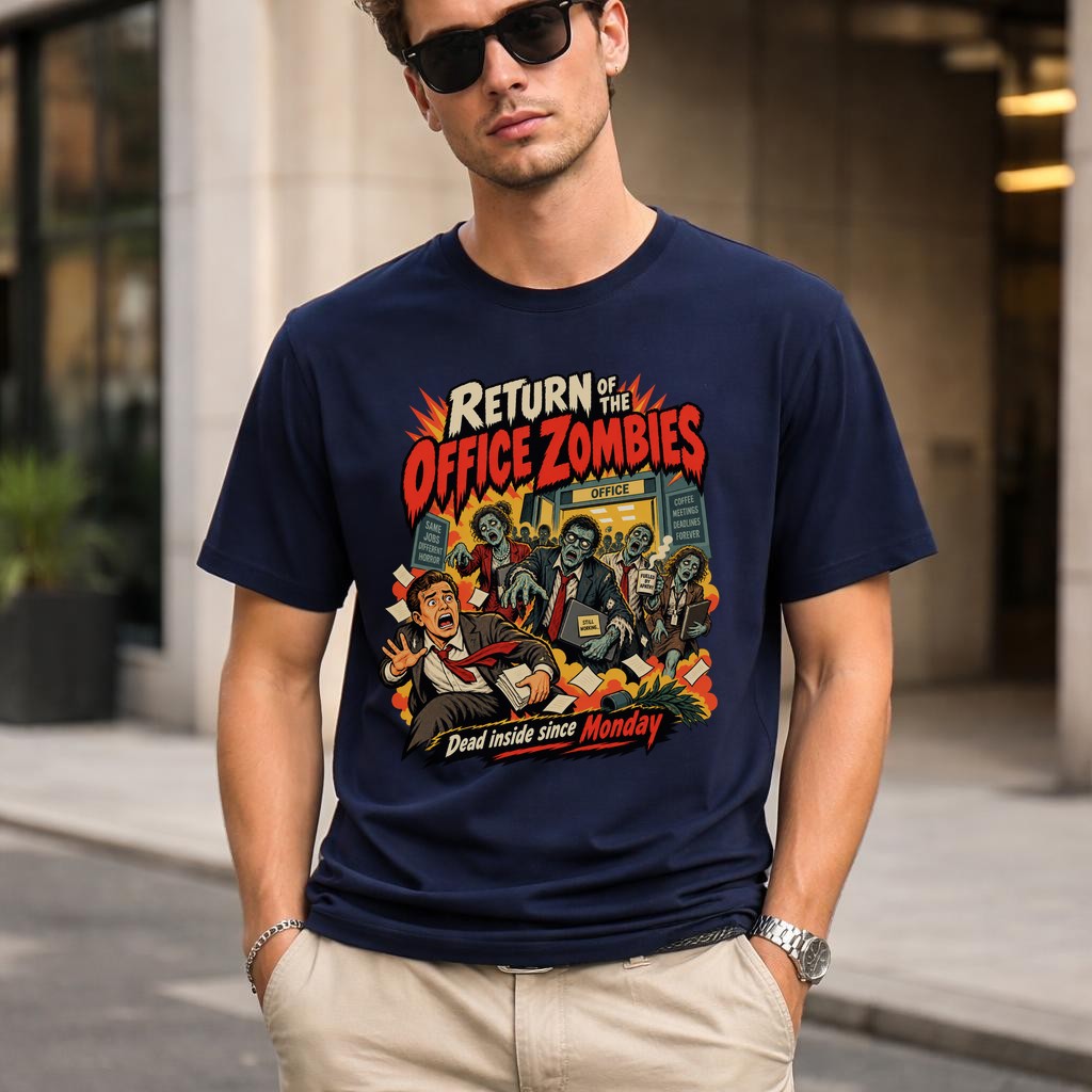 Return of the Office Zombies T-Shirt, Dead Inside Since Monday, lustiges Büro Zombie Shirt Herren Damen Retro Horror