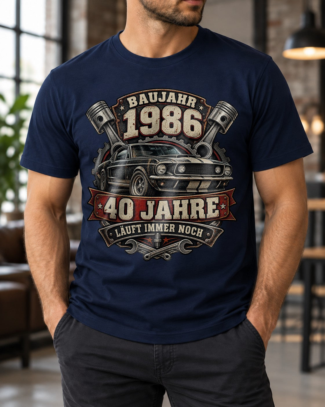 Baujahr 1986 40 Jahre läuft immer noch T-Shirt Herren, Geburtstag 40, Auto Schrauber Vintage Geschenk