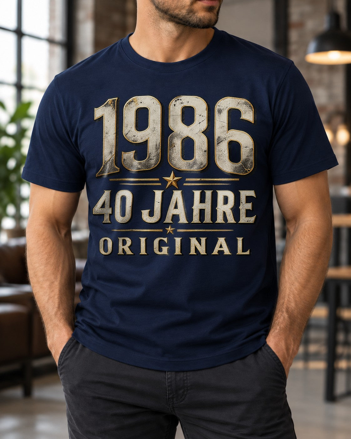 1986 40 Jahre Original T-Shirt Herren, Vintage Geburtstag Shirt 40. Geburtstag Geschenk Mann, Jahrgang 1986 Tee