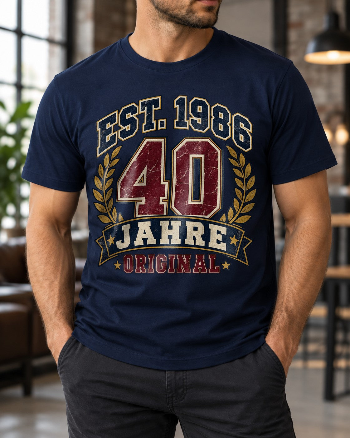 40 Jahre Original T-Shirt EST. 1986 Vintage Geburtstag Herren Geschenk 40. Geburtstag Retro Jubiläum Shirt