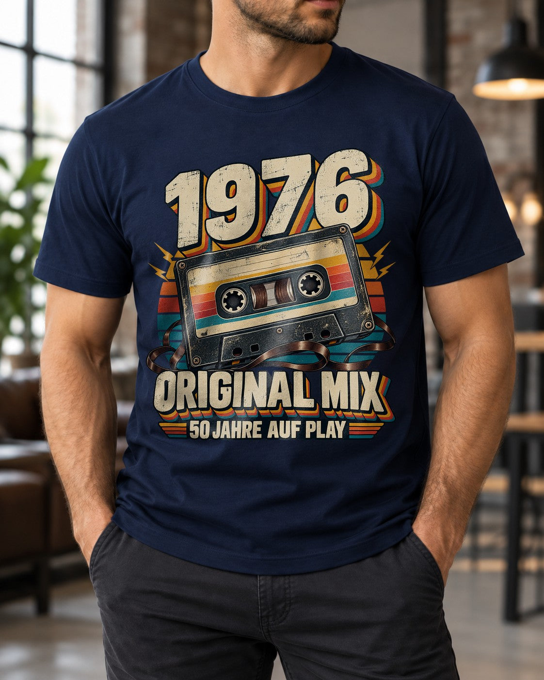 1976 Original Mix T-Shirt, 50 Jahre Auf Play Shirt, Vintage Kassette Geburtstag, Retro 70er Geschenk zum 50.