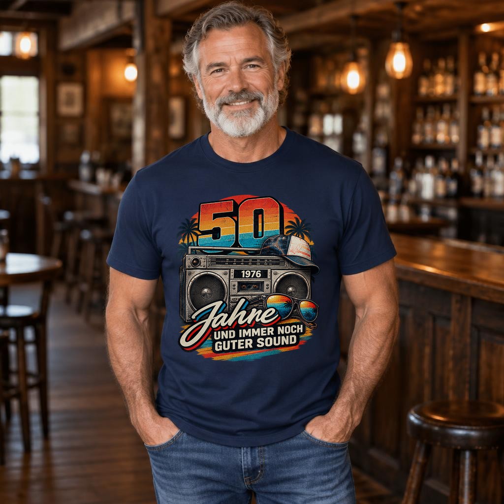 50 Jahre und immer noch guter Sound T-Shirt 1976 Geburtstag Retro Vintage Geschenk Herren Damen