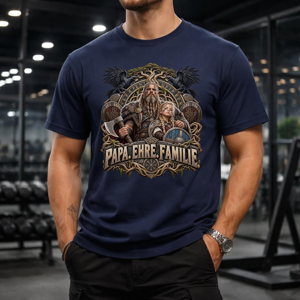 Wikinger Papa T-Shirt, Papa Ehre Familie Shirt, Vatertag Geschenk für Väter