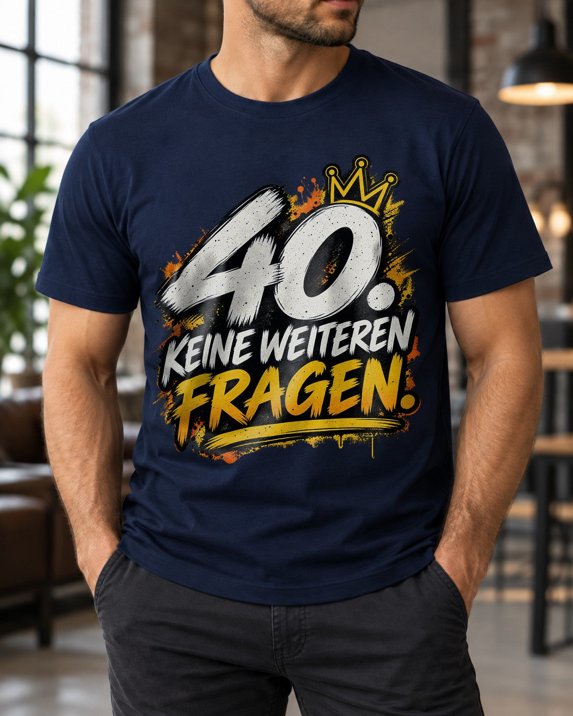 Camiseta divertida de 40.º cumpleaños para hombre, camiseta de «40, no hagas más preguntas», regalo de cumpleaños para hombre, camiseta divertida con mensaje