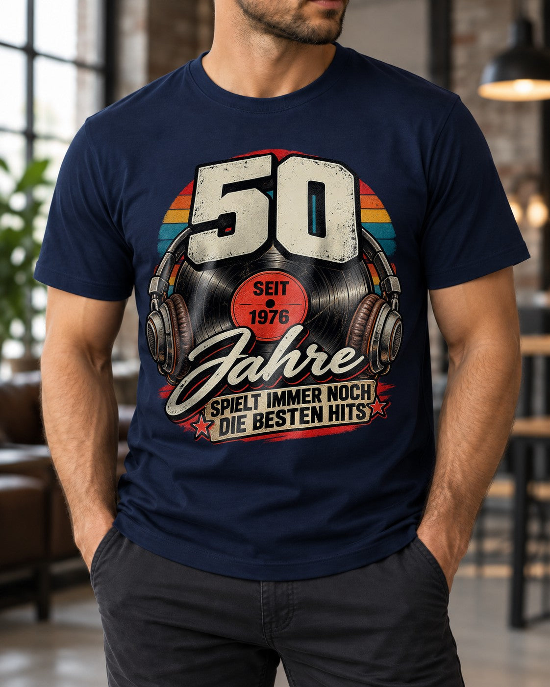 50 Seit 1976 Jahre Spielt Immer Noch Die Besten Hits T-Shirt, 50. Geburtstag Retro Shirt Herren Geschenk