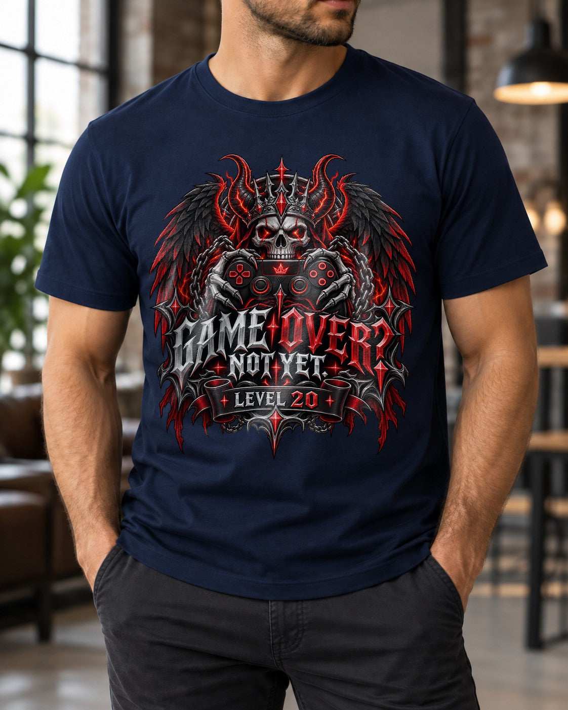 Personalisiert Gamer Geburtstag T-Shirt, Game Over Not Yet Shirt mit Alter, Gaming Geschenk für Zocker Herren