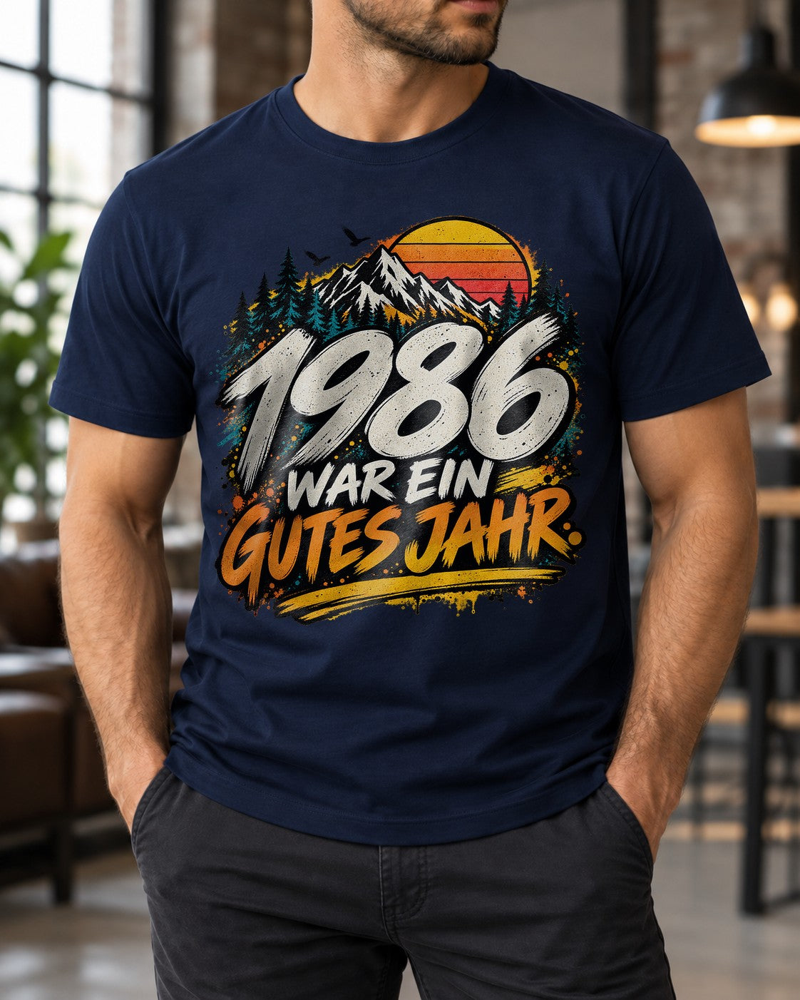 1986 war ein gutes Jahr T-Shirt Herren Retro Vintage Geburtstag 39 Geschenk Jahrgang 1986 Bergmotiv Funshirt