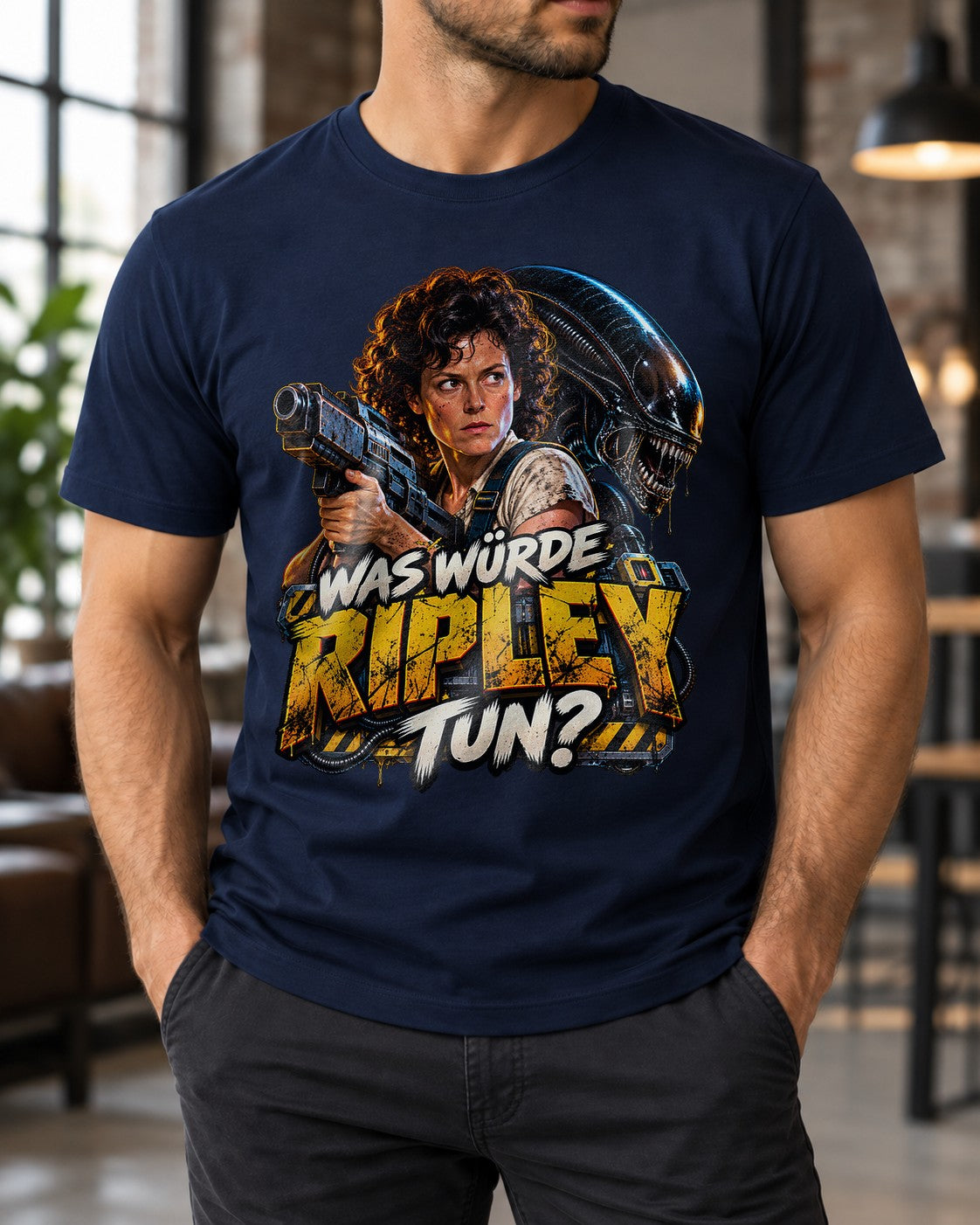 Was würde Ripley tun T-Shirt, Sci-Fi Horror Filmshirt, Alien Fan Geschenk, Nerd Shirt Unisex, Ripley Quote Tee