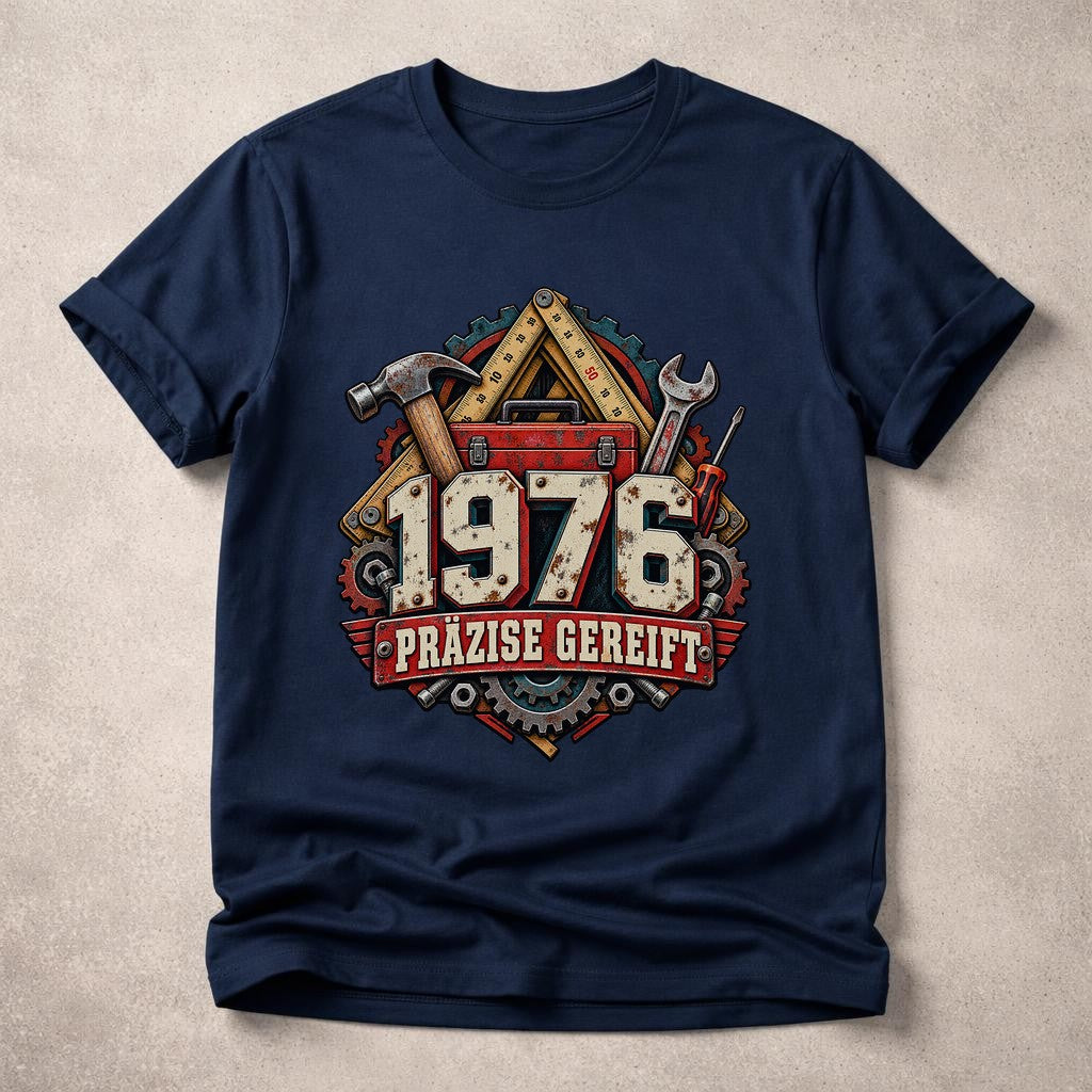 1976 Präzise Gereift T-Shirt Herren Geburtstag Handwerker Werkzeug Vintage Geschenk für Männer 49 Jahre