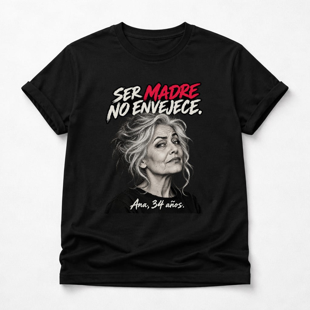 Ser Madre No Envejece T-Shirt Damen, Lustiges Mama Shirt Spanisch, Oversized Muttertag Geschenk, Schwarzes Statement Tee