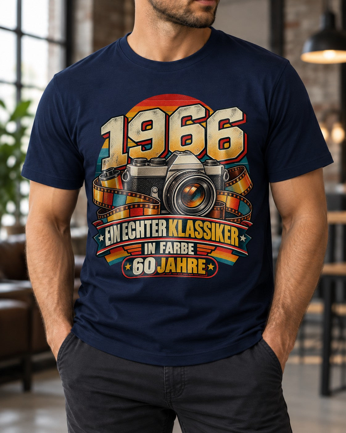 1966 Ein echter Klassiker in Farbe 60 Jahre T-Shirt, Geburtstag Shirt Herren, Vintage Kamera Retro Geschenk