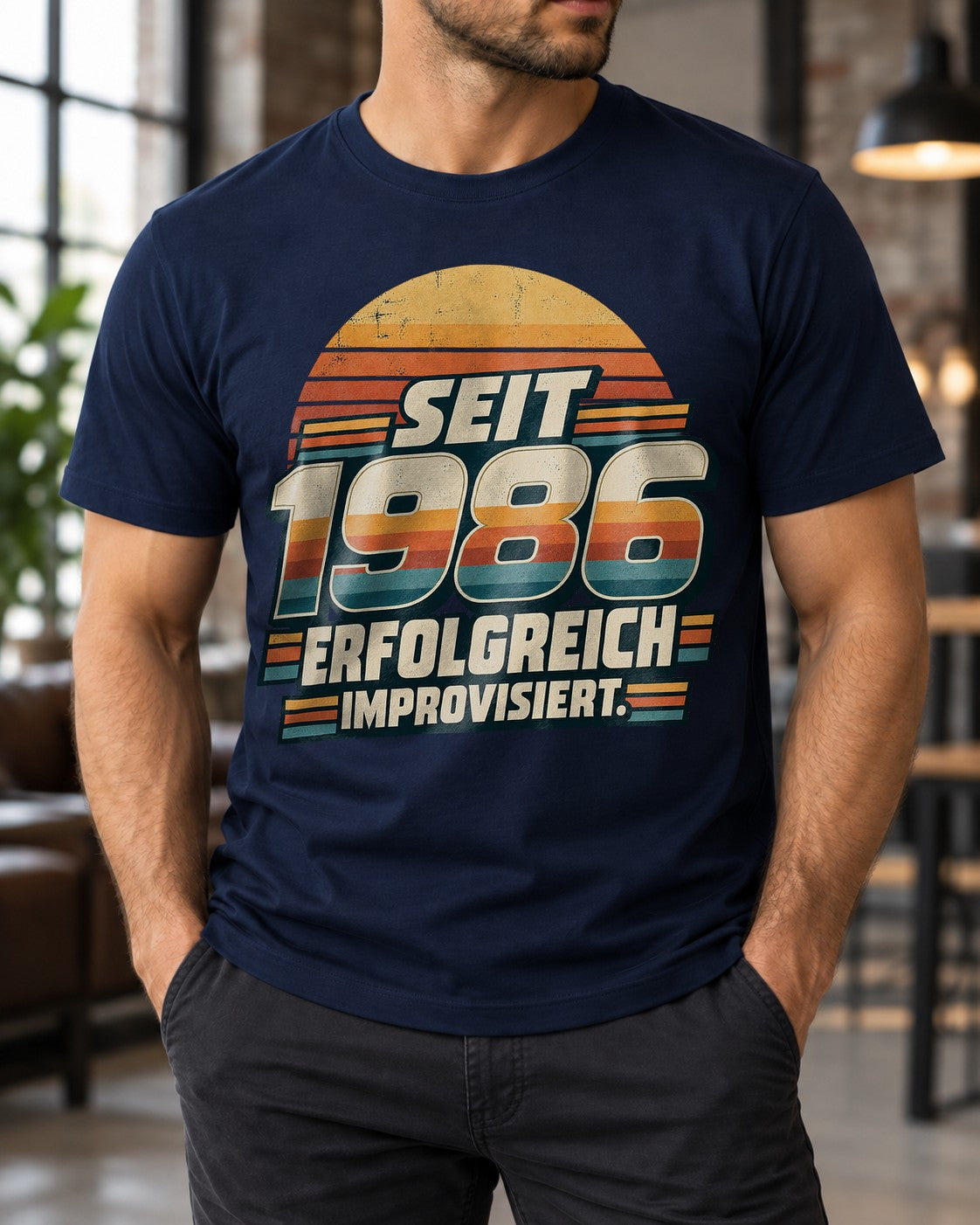 Seit 1986 erfolgreich improvisiert T-Shirt Herren Retro Geburtstag Shirt Jahrgang 1986 Vintage Geschenk 39. Geburtstag