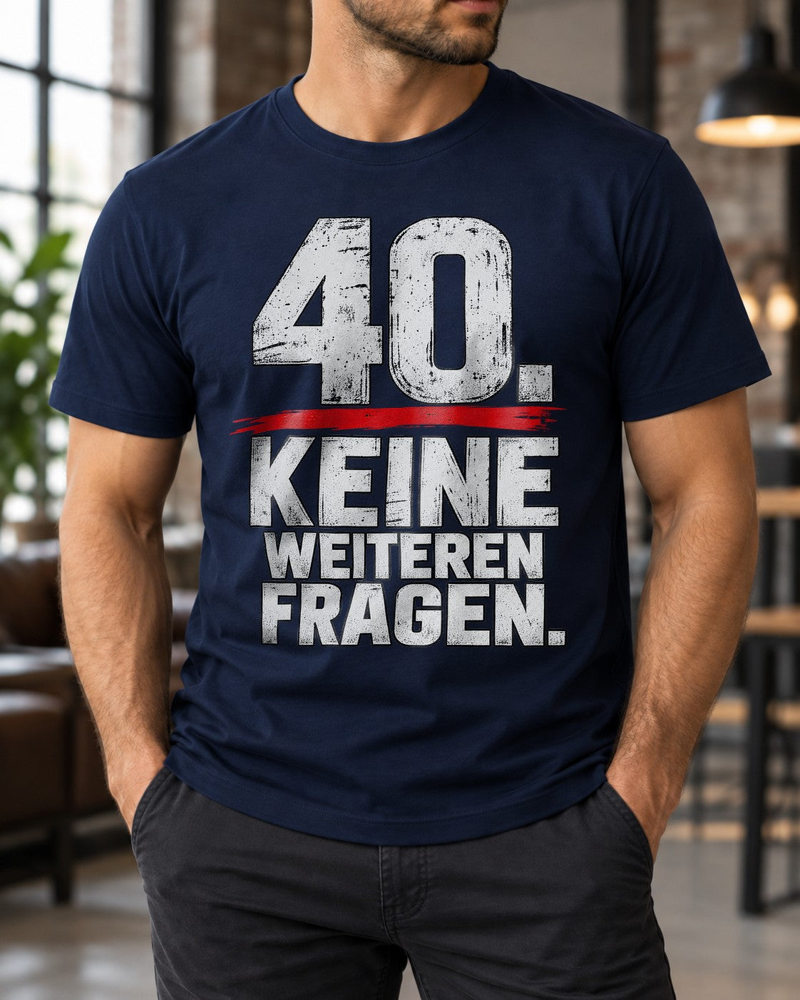 40 No más preguntas Camiseta para hombre, camiseta divertida de 40 cumpleaños, regalo para el cuadragésimo, camiseta divertida con mensaje