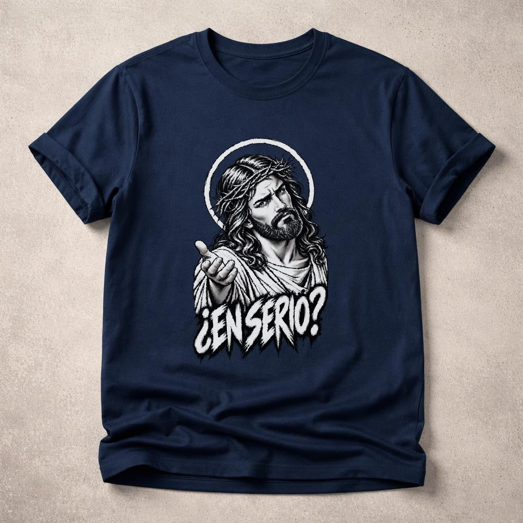 En Serio Jesus T-Shirt Damen Oversized Lustig Sarkastisch Graphic Tee Schwarz Streetwear Geschenk
